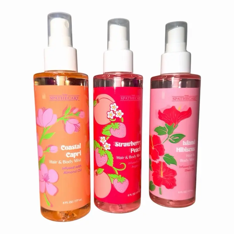 Coastal Capri, hibiscus islands, strawberry peach spathecary fragrance body mist 6-Fl oz