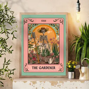 The Plant Lover Tarot Card Poster, Plant Mom Tarot Print, House Plant Art, Potted Plant Wall Art, Plant Wall Decor, Gardener Plant Lovers Gift Idea