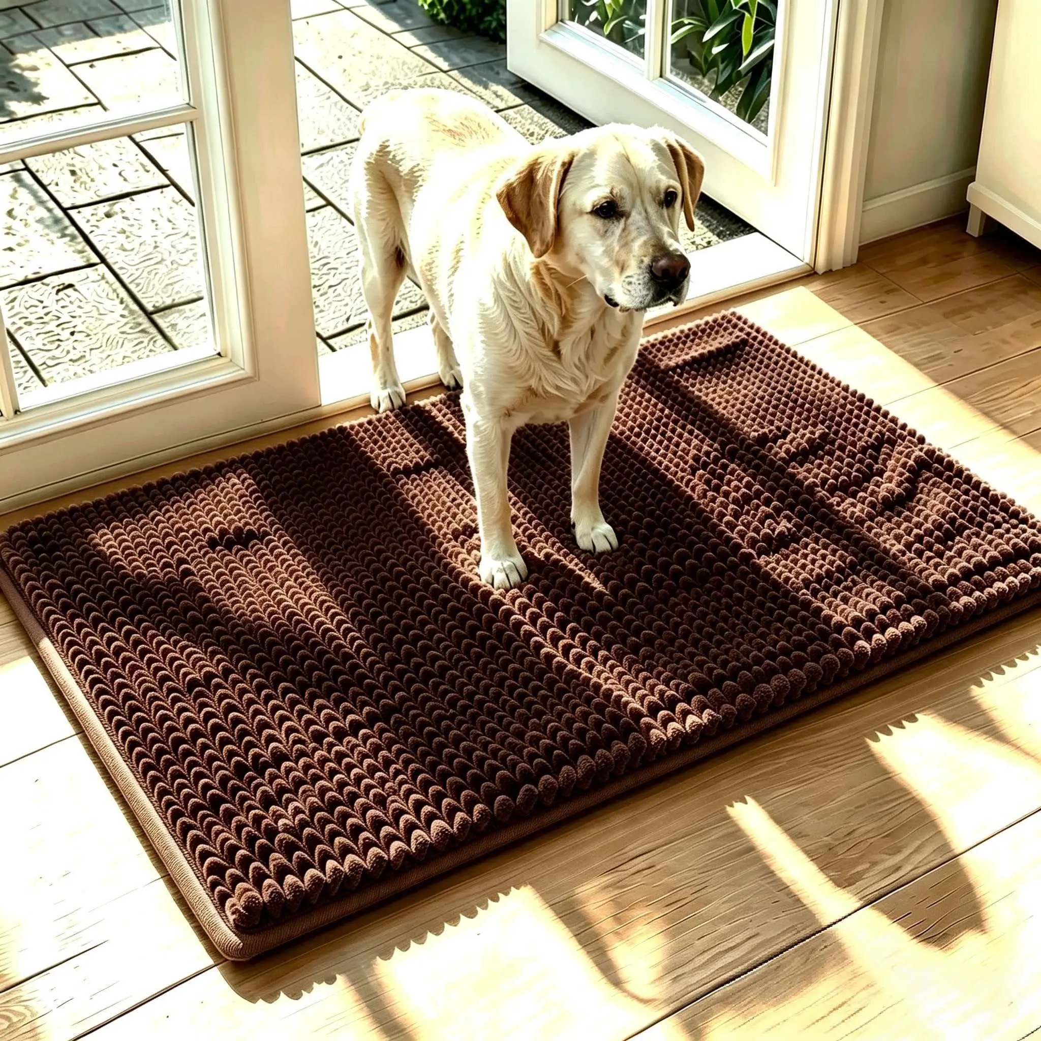 Chenille Water-Absorbent Outdoor Doormat, Special Mud Paw Doormat For Pets, Non-Slip Machine Washable Dog Mat & Pet Mat, Entryway Indoor Door Mat, Outdoor Door Mat