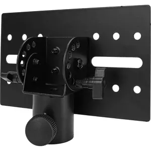 Rotatable 35mm Speaker Stand Adapter, Adjustable Metal Mount Bracket Tripod Pole DJ Top Cap, Heavy-Duty D-G Speaker Stand Adapter Universal, Suitable for Stage and Event Setup, Black, 500712210