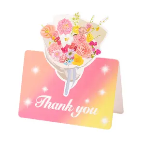 24pcs/3d Flower Greeting Cards, Holiday Blessing Cards，Simple And Romantic / Birthday Wishes / Gift Messages / Blessings And Thanks，Suitable For Mother'S Day, Party Invitations, Everyday Gifts And Cards, And Essential For Daily Social Interactions.