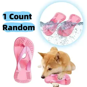 Slipper shaped puppy bite toy, small dog toy, suitable for grinding and cleaning teeth, made of food grade safe materials, bite resistant toy, puppy bite toy, slipper shaped toy, teeth cleaning toy, silicone slipper toy