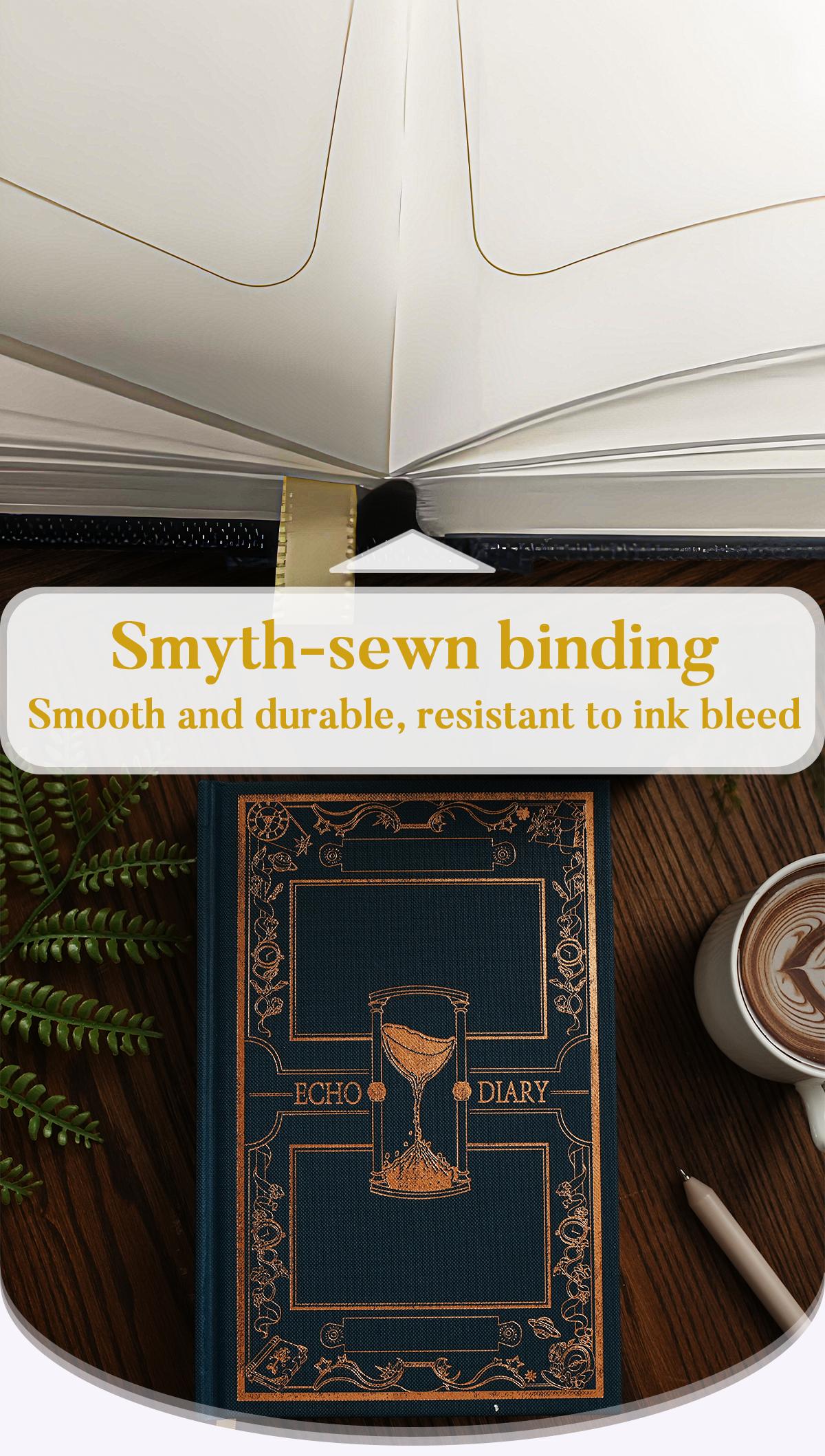 Echo Diary Guided Reflection Journal GTD Planner Hardcover Memory Book Smyth Sewn Lay Flat Notebook with Oxford Paper Scratch Off Weekly Challenges Moire Gift Box Self Growth Journal Daily Writing Diary Time Capsule Journal for Women and Men