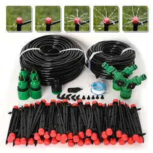 Adjustable Drip Irrigation System, 984.25 Inch-1968.5 Inch Soft Tube, 360 Degree Rotating Dripper, Automatic Plant Watering Kit