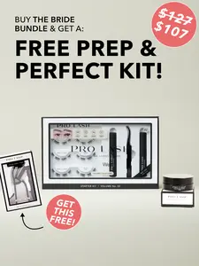 Pro Lash Bride Bundle - 30-Day Eyelashes Supply, Prep & Perfect Kit, Under Eye Hydrating Gel Patches, Bridal Makeup Products Gift with Free Inclusive Item