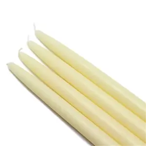 Jeco CEZ-022-12 10 in. Taper Candles, Ivory - 144 Piece
