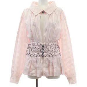 Pre-owned CHANEL Cotton Small Leather Goods Stripe Shirt