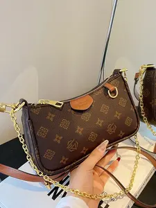 Luxury Floral Underarm Bag for Women, New Classic Mahjong Block Shoulder Bag, Fashion Chain Single Strap Crossbody Bag, Versatile Shoulder Bags