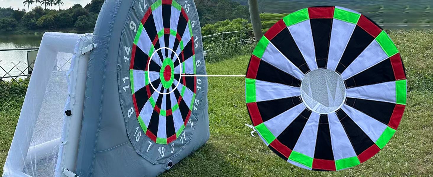 SAYOK Giant 6FT Inflatable Soccer Dart Board Game Set - PVC/Oxford Cloth with Dual-Layer Armor Design, 6 Balls, Pump, 18+ Games Included, for Backyard Birthdays, Tailgates (All Ages)