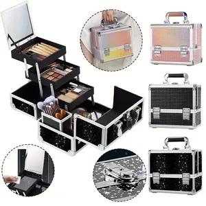 Multifunctional Lightweight Makeup Square Box, Versatile Professional Makeup Artist Tool Case  makeup