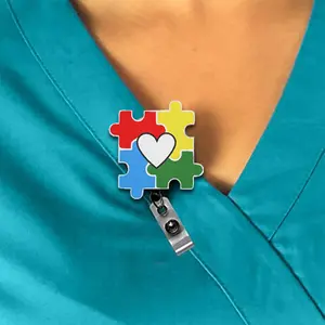 Autism Love Interchangeable Badge Reel