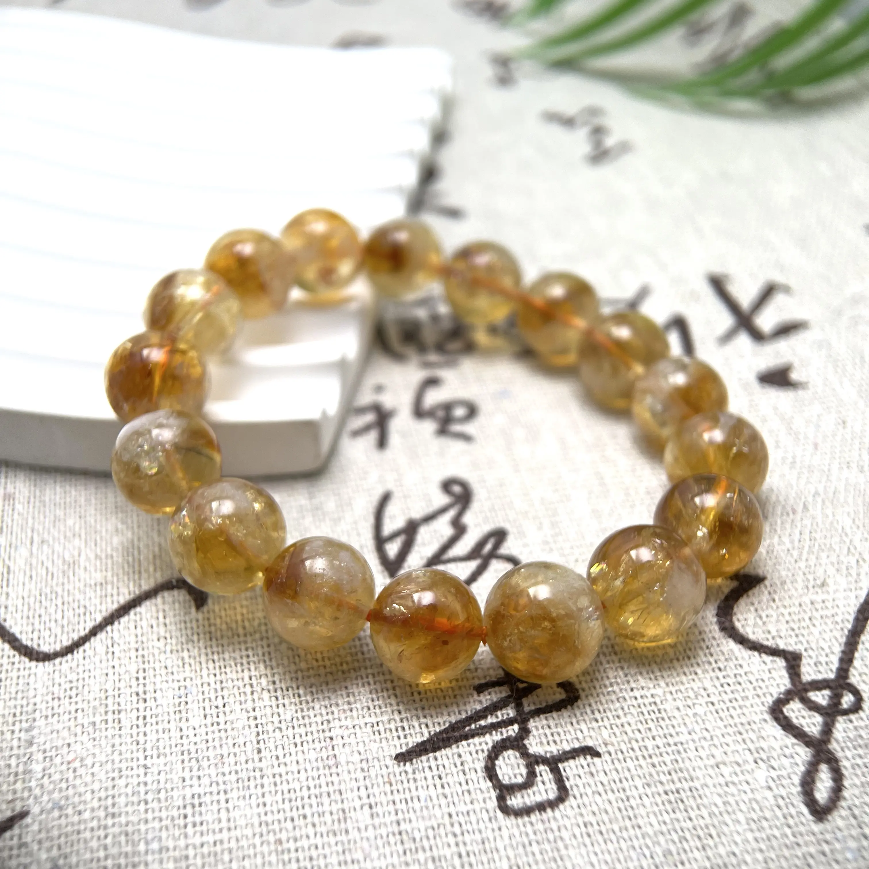 Natural Crystal Beaded Bracelet, High-Quality Yellow Tower-Layer Azeztulite Citrine Jewelry Accessory gemstone