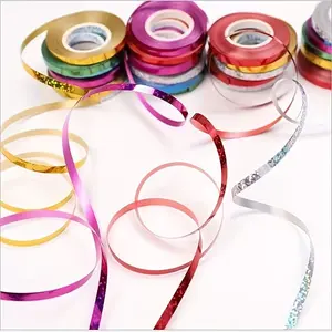 2pcs Shimmering Bright Multicolor 393.7inch Long Iridescent Balloon Ribbon Festive Party Banner Tassel Ribbon Wedding Decoration Supplies Gift Wrapping Rope, Suitable for Home Gathering Decoration, Wedding Arrangement, Gift Packing, Balloon Decoration