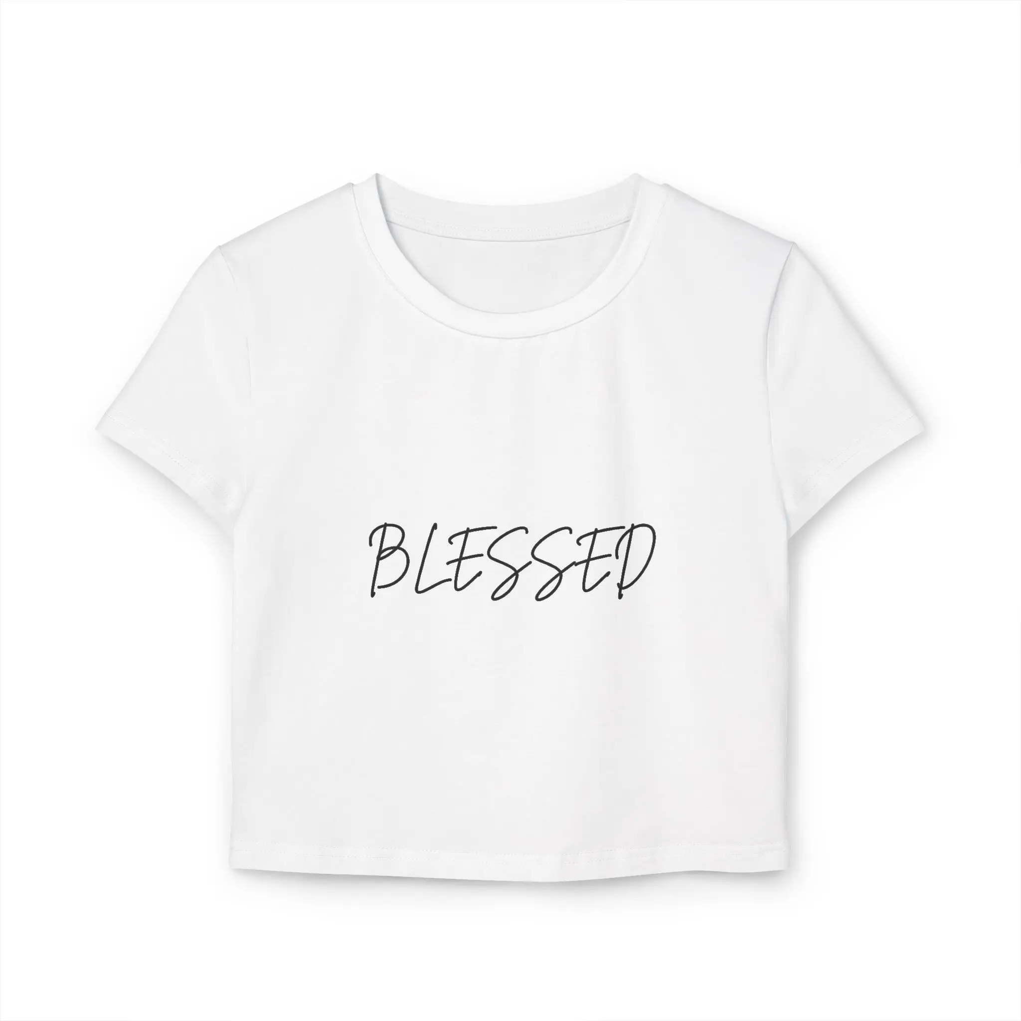 Blessed Script Crop Tee | Religious Faith Graphic Tee