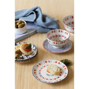 Blue Cross Stamped Appetizer Plate 6 Inch