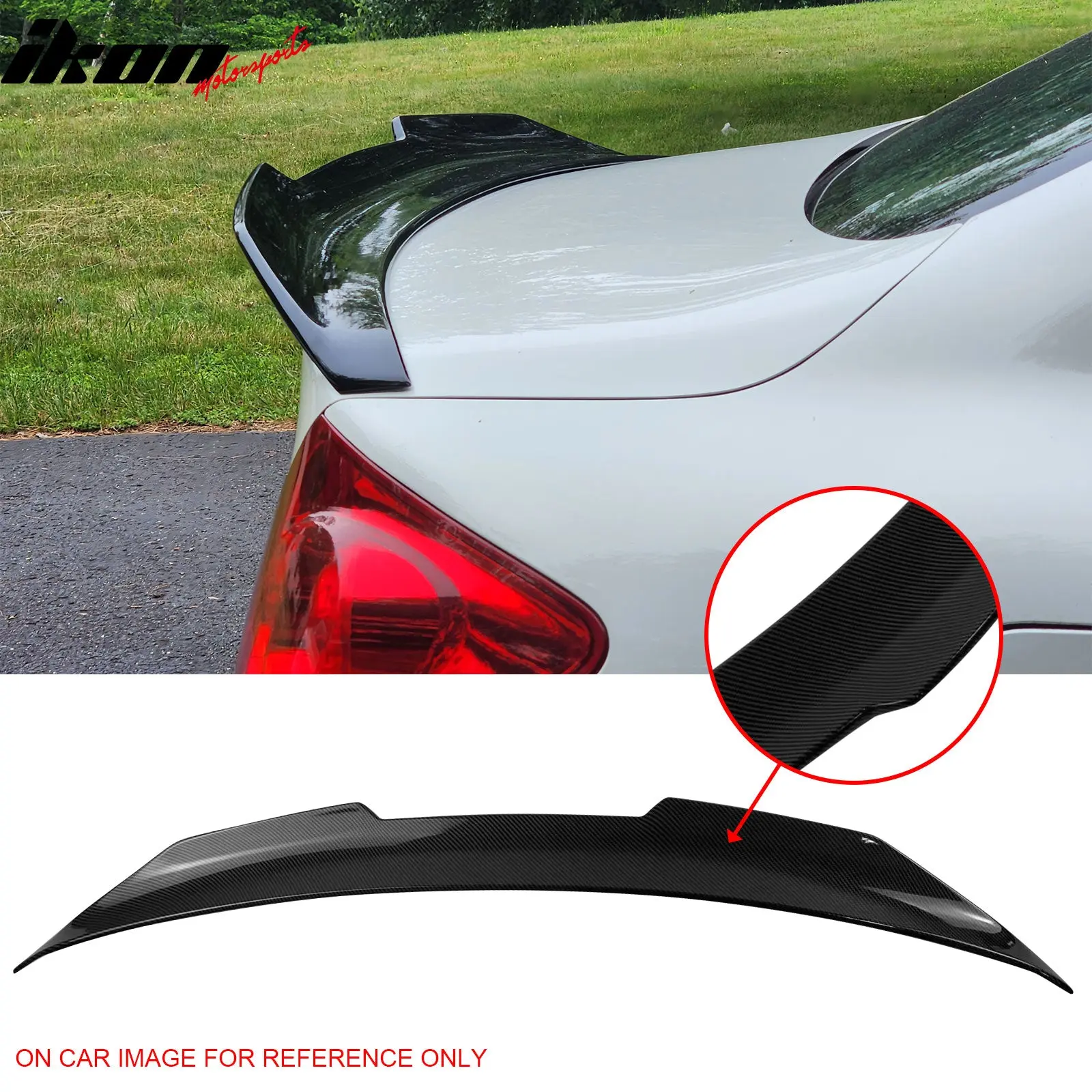 Trunk Spoiler for Infiniti G37 G25 Q40 Sedan 2009-2015 PSM Style Carbon Fiber Print ABS Car Accessories