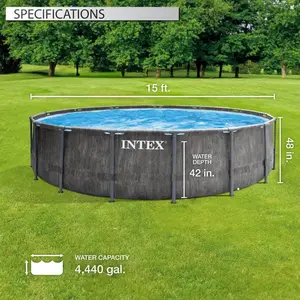 Intex Swimming Pool Kit, Easy-Set Above-Ground Pool with Filter Pump & Maintenance Accessories for Backyard Family Use