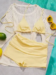 AMAN Womens Retro Two Part Aquatic Apparel Western Vacation Outfit Y2K Fashion