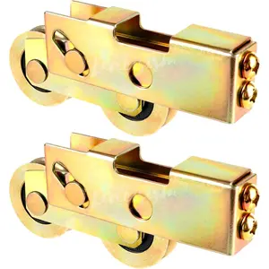 2Pcs Heavy-Duty 1-1/4 Inch Sliding Door Tandem Roller Assembly, Sliding Glass Door Rollers Replacement with 120kg/265lbs Load Capacity for Sliding Glass Door Screen