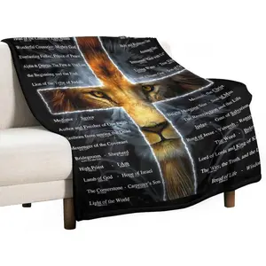Christian Lion Scripture Jesus Blanket for Men Women Children Adults Soft Comfortable  Blanket for Sofa Bed