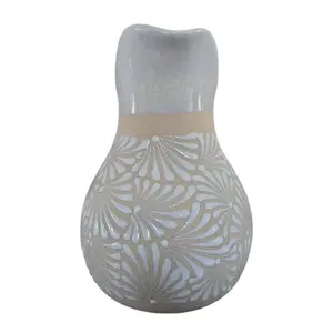 Clay Jug With 6 Cups Jarra De Engobe Con 6 Vasos Featuring Unique Floral Design and Ceramic Craftsmanship  Drinkware Handmade Mexican