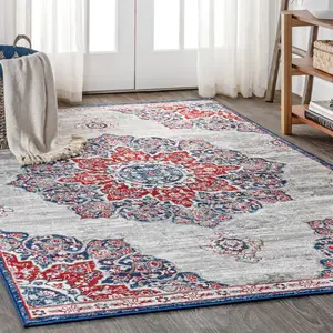 JONATHAN Y Modern Persian Vintage Moroccan Medallion Area Rug; for Living Room, Kitchen, Bedroom, Dining Room, Office