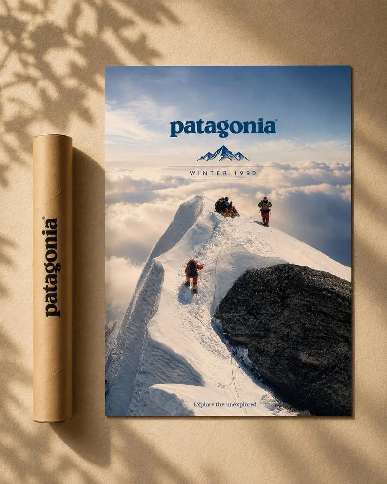 [Sale Up to 60% Off][Free Shipping][No Frame] Patagonia Ski Poster Print, Alpine Mountain Wall Art, Snowy Winter Landscape Artwork, Vintage Adventure Travel Aesthetic, Rustic Cabin & Outdoor Decor, Premium Matte Paper Gift