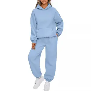 2 piece sets women 2026 New Autumn Winter Women's Two-Piece Set Casual Hoodie Loose Casual Pants Suit In Stock Women's Clothing Womenswear Polyester