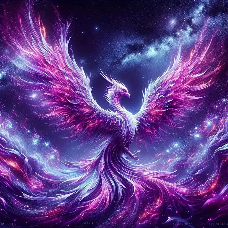 DIY 5D Diamond Painting Kit DIY Diamond Art Needlework Phoenix Design Full Drill Mosaic Craft, Home Wall Decor Gift, 40x40cm/15.74x15.74in