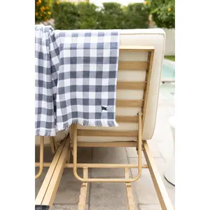 Carolina Gingham Beach Towel - Breathable, Smooth Turkish Cotton, Lightweight, Packable Home Bathroom Towel