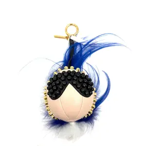 Pre-owned FENDI AS SHOWN Clutches & Wristlets HZ 2578 Karlito pendant in black leather 26.03.20