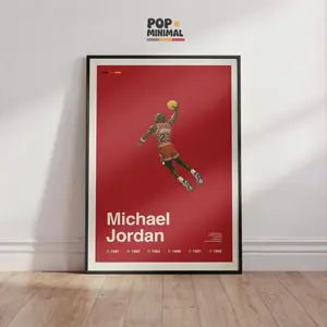 [ UNFRAMED POSTER - SALE UP TO 45% ] Michael Jordan Minimalist Poster, Basketball Legend Wall Art, Modern Sports Decor