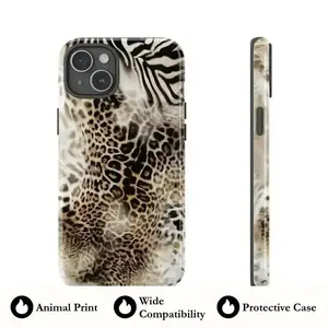 Animal Print Cheetah Zebra Tiger Protective Phone Case Cover Retro Design, compatible with iPhone 11, 12, 13, 14, 15, 16, 17 Pro Max