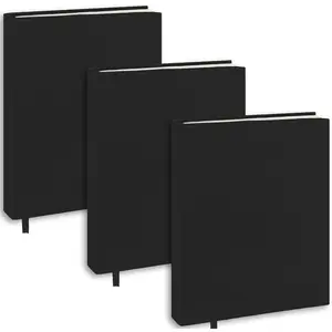 Black Book Covers 3 Pack, 6"x9" Stretchable Book Sox Suitable for  Hardcover Books, Up to 8.5"X9.5", Washable and  Protective Cover for Textbooks