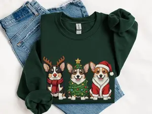 Corgi Christmas Sweatshirt, Santa Dog mom Shirt, Xmas Sweater, Hoodie, Tee, Tshirt, Gifts