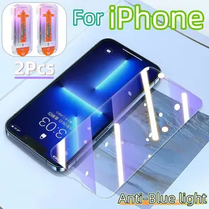 2-Pack Blue Light Blocking Tempered Glass Protective Screen Protector, Compatible with iPhone 17-11 Pro Max, 9h Hardness, Bubble-Free, Easy Installation