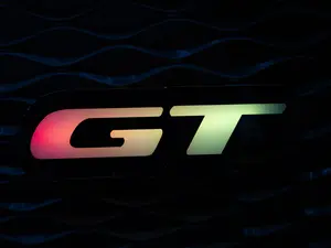 Habibis Carbon Flow Series RGB GT Mustang LED Badge Front Grill Emblem Lights Sticker for Car Decoration Vehicle Exterior Automotive Accessories