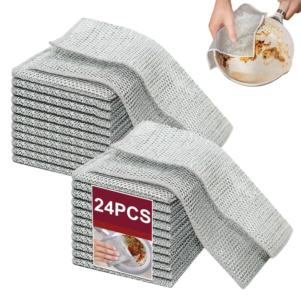 24 Counts-Dishwashing Rags