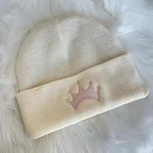Crown Beanie with Silk Lining - Cream