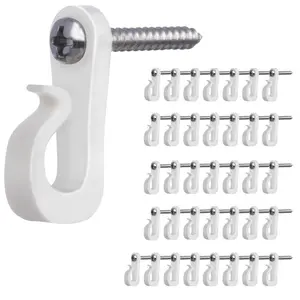 20pcs Outdoor Christmas Light Hooks with Screws, Indoor & Outdoor Hanging Clips for Fairy Lights, Durable Holiday Decoration Accessories, Party Decoration  Accessories