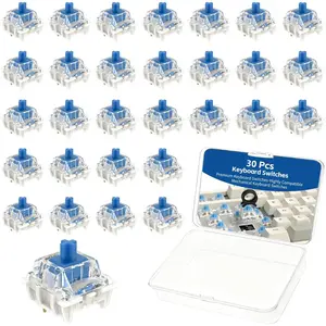 30 count Keyboard Switches, 3 Pin  Mechanical Keyboard Switches, Clicky, Accurate Typing, Keyboard Clicker for Gaming, Typing, DIY Custom Keyboards & Clickers for  Prints (Blue)