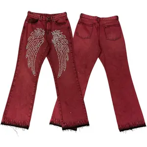 Politics - One of One- Baggy Wing Designed Rhinestone Jeans - 32