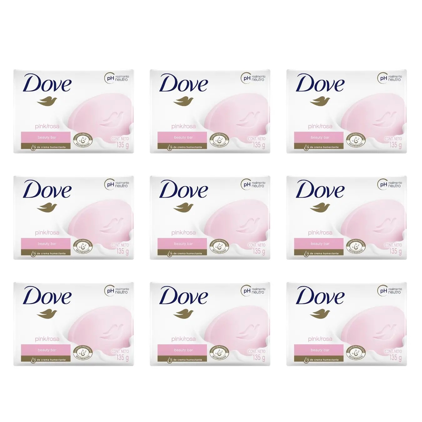 Dove Soap Pink/Rosa 4.75 Ounce / 135g, 4.75 Fl Ounce (Pack of 9)