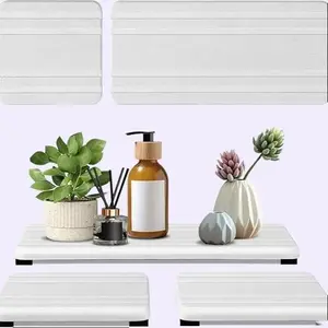 3-Piece Water Absorbing Stone Tray Set, Diatomite Drying Tray for Neat Sink, Quick-Dry Coasters for Sink, Kitchen Sponge & Hand Soap Holder