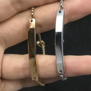 Custom  Bar Bracelet-Personalized Name or date Gift adjustable
