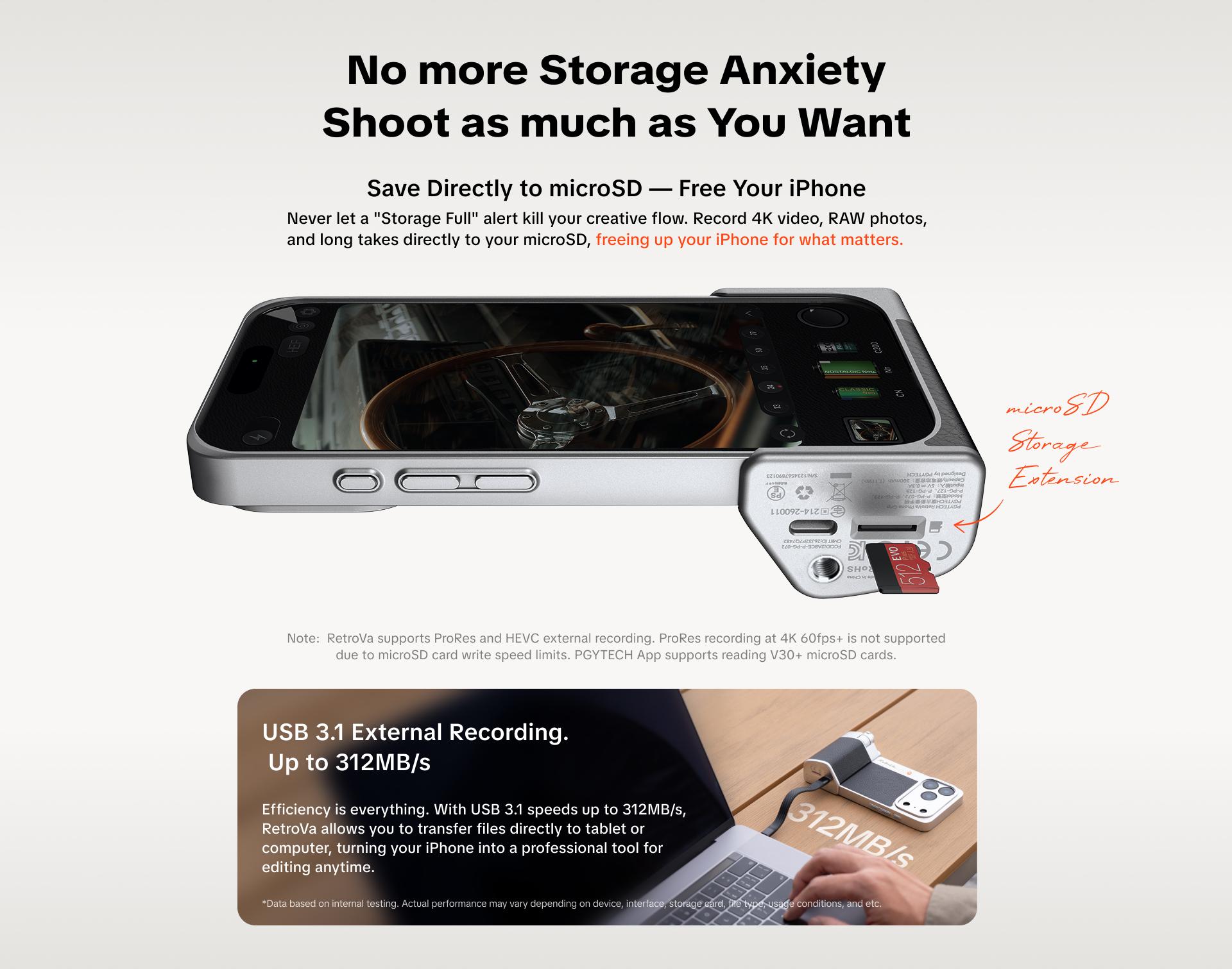 PGYTECH RetroVa Grip Kit for iPhone 17 Pro, Vintage Leather-Style Phone Case with Camera Grip, External MicroSD Recording, Bluetooth Remote Control for Photography/Daily Vloggers/Travel