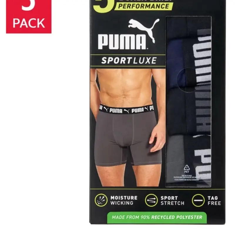 PUMA Men's Boxer Brief, 5 pack size S/M/L/XL