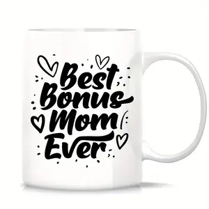 11Oz Best Bonus Mom Ever Coffee Mug - Unique Stepmom Gift for Birthday, Mother's Day, Christmas from Daughter Son
