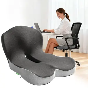 Shilucheng Memory Ergonomic L-Shaped Seat & Lumbar Cushion Integrated Backrest Chair Pad for Office Car & Gaming Tailbone Lower Back Pressure Relief Perfect Christmas New Year Gift