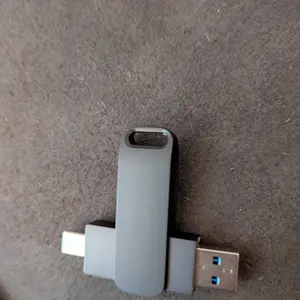 1pc 2-in-1 Usb 3.0 Metal Flash Drive - Type-c Dual Interface Thumb Drive for Phone & Computer, 32gb/64gb/128gb/256gb High-speed Transfer, 360° Rotating Keychain Design, External Drive for Most Devices
